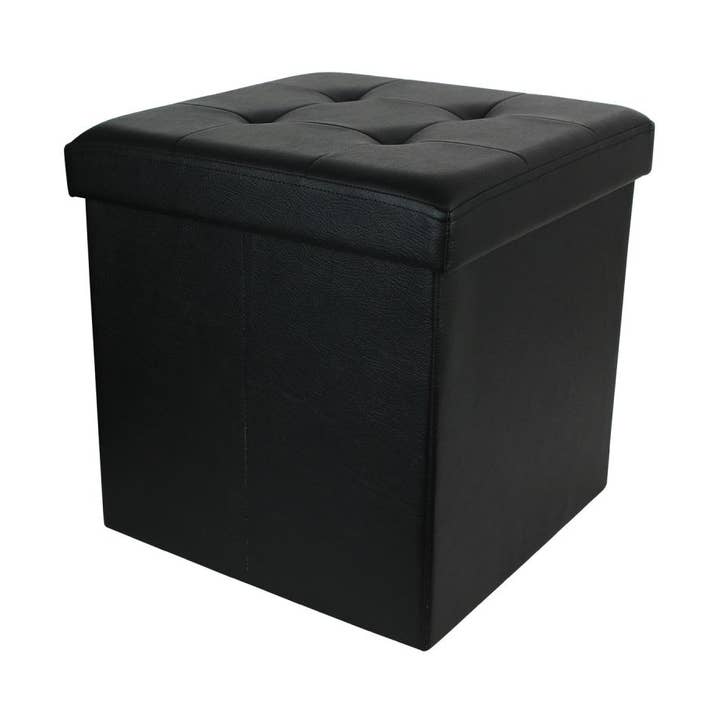 Black tufted folding storage ottoman for wholesale by Housse De Rêve