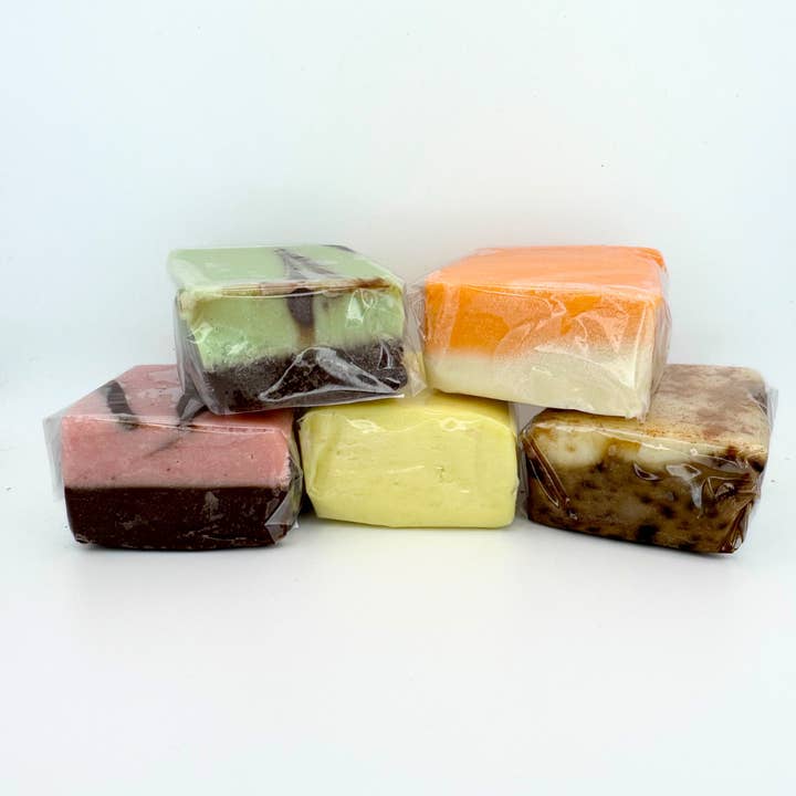 Nick's Wicked Tasty Fudge LLC - Wholesale Fudge - Dark Chocolate Sea Salt Caramel Fudge (1/4 lb Wrap)