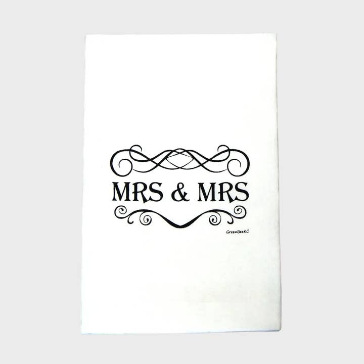 Mrs & Mrs Kitchen Towel | Tea Towels | Wedding Dish Towels for wholesale by Green Bee Tea Towels
