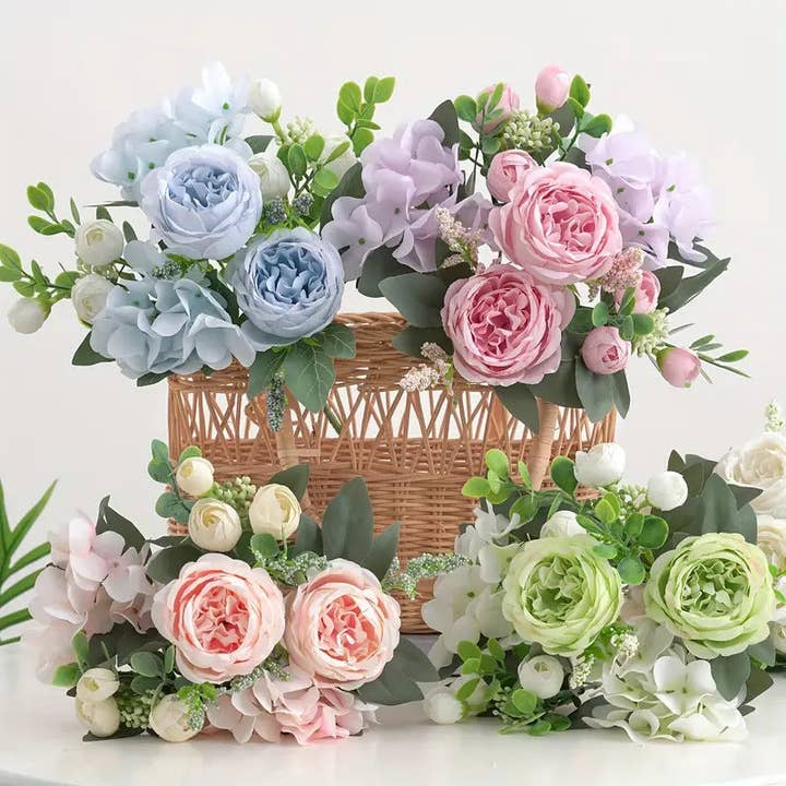 Valentine Artificial Peony Rose Bouquet Home Decor for wholesale by Liffy