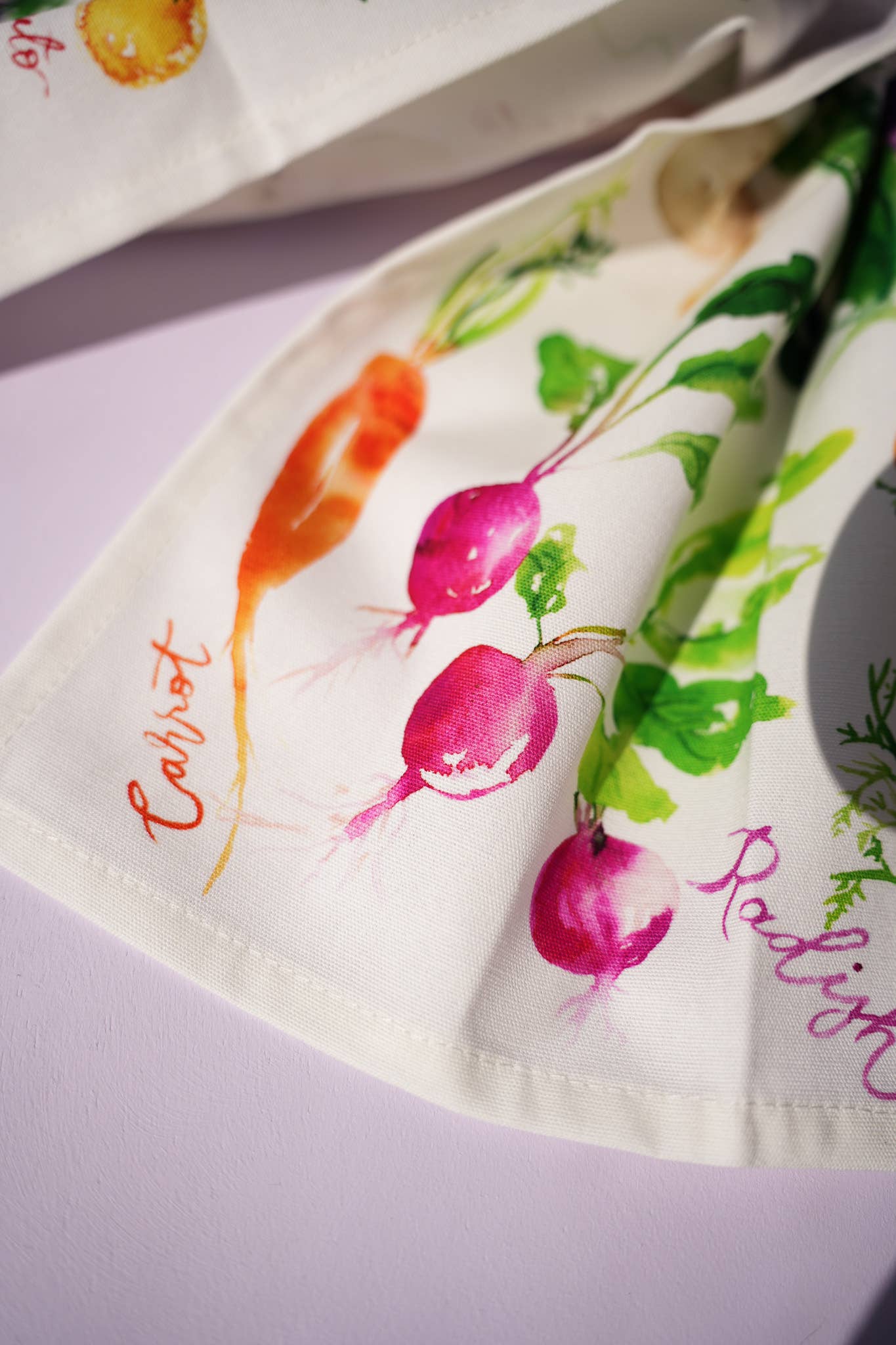 Jean Choe Art & Design - Wholesale Tea Towel - Vegetable Medley Tea Towel. Watercolor Veggie Kitchen Towel.13