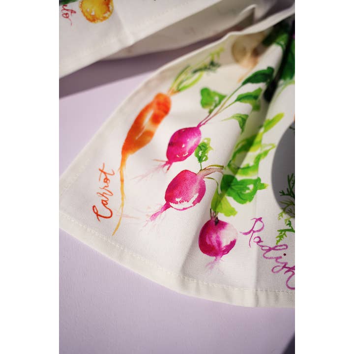 Jean Choe Art & Design - Wholesale Tea Towel - Vegetable Medley Tea Towel. Watercolor Veggie Kitchen Towel.13