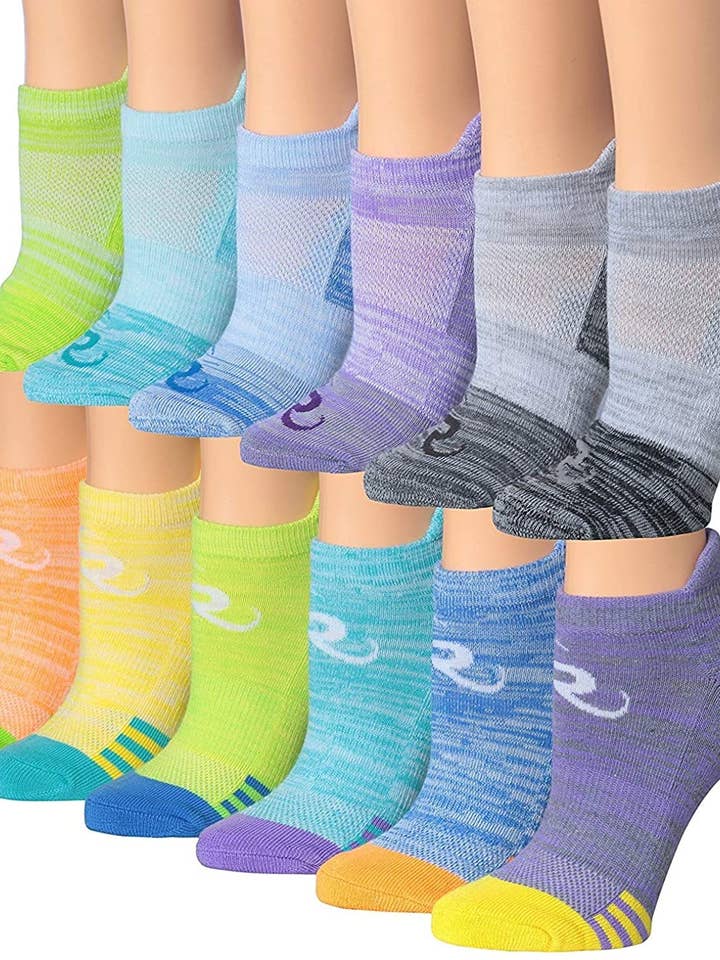Ronnox Women's 12-Pairs Low Cut Running & Athletic Performance Socks for wholesale by Gold Hose LLC
