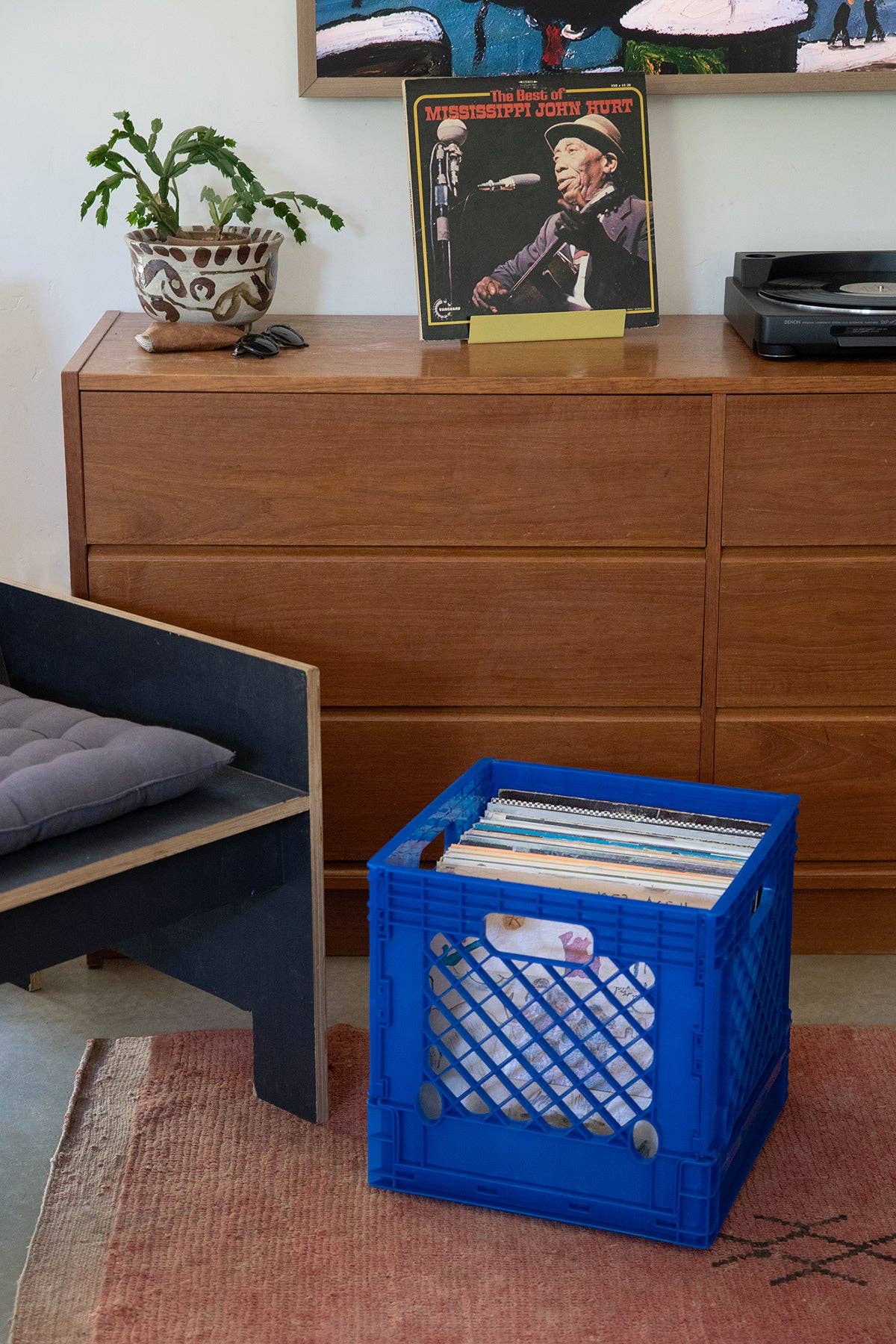 Upton - Wholesale Storage Bin - Collapsible Record Crate - Royal1