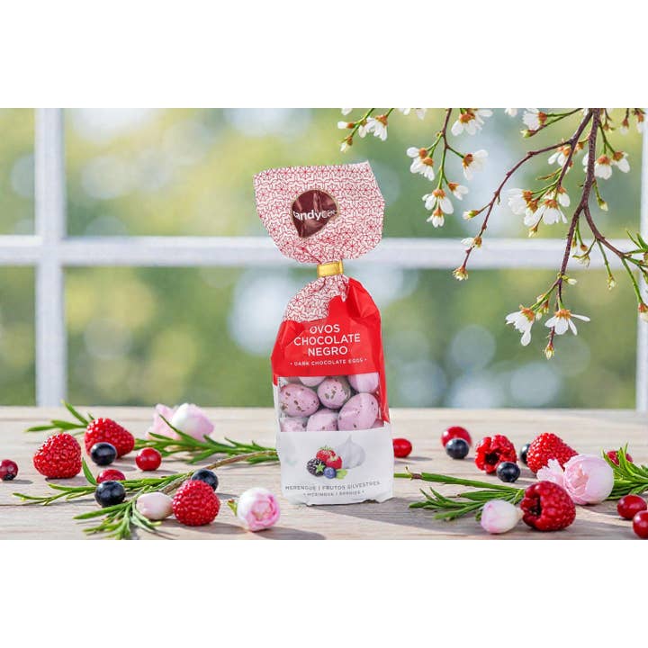 Dark Chocolate Eggs with Meringue & Forest Fruits AT 152g for wholesale by Candycat
