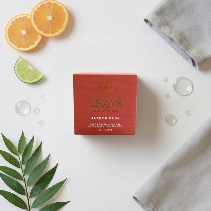 Harbor Dusk Box Candle for wholesale by Crave Laundry Co