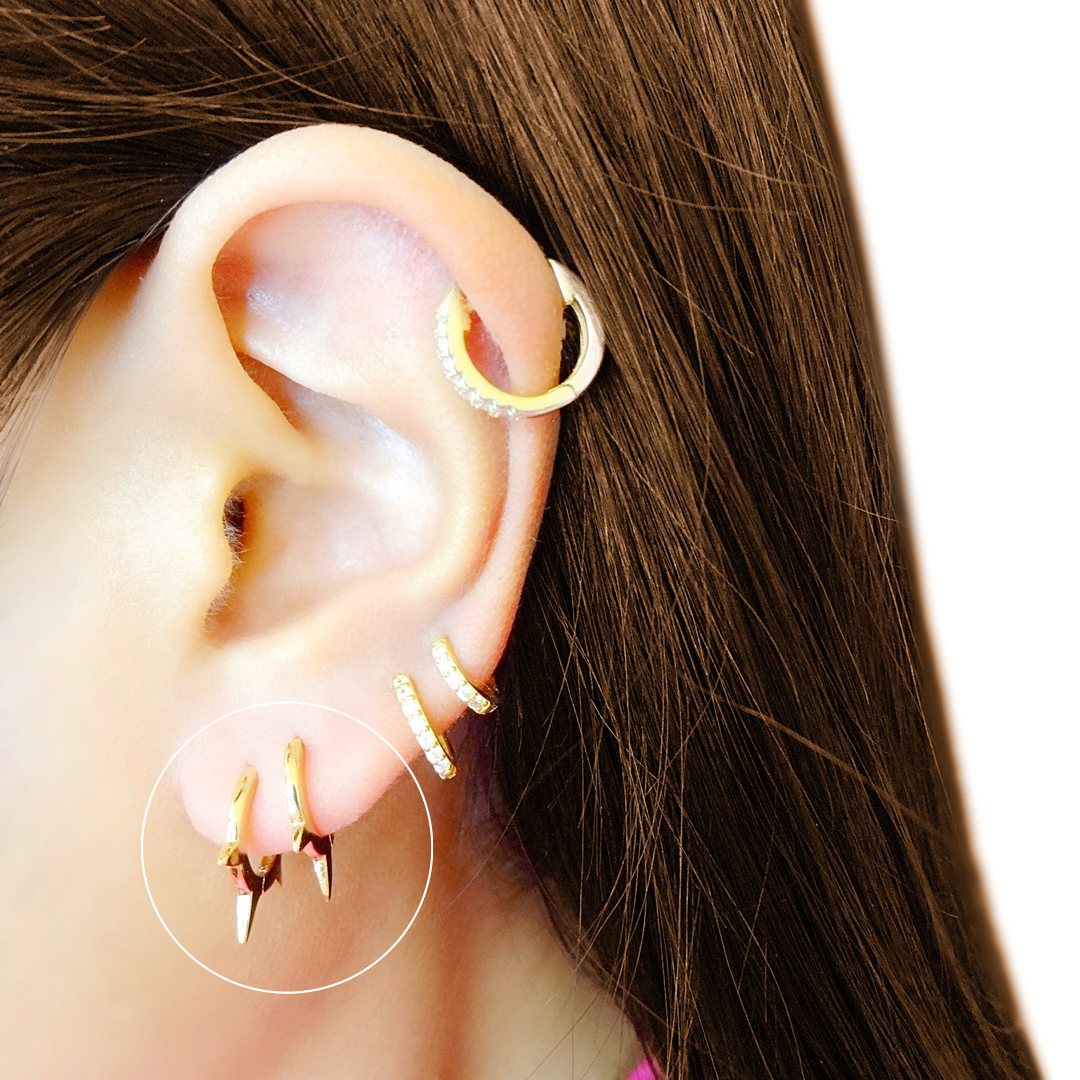 KIKICHIC - Wholesale Huggie Earrings - Triple Spike Huggies Earrings2