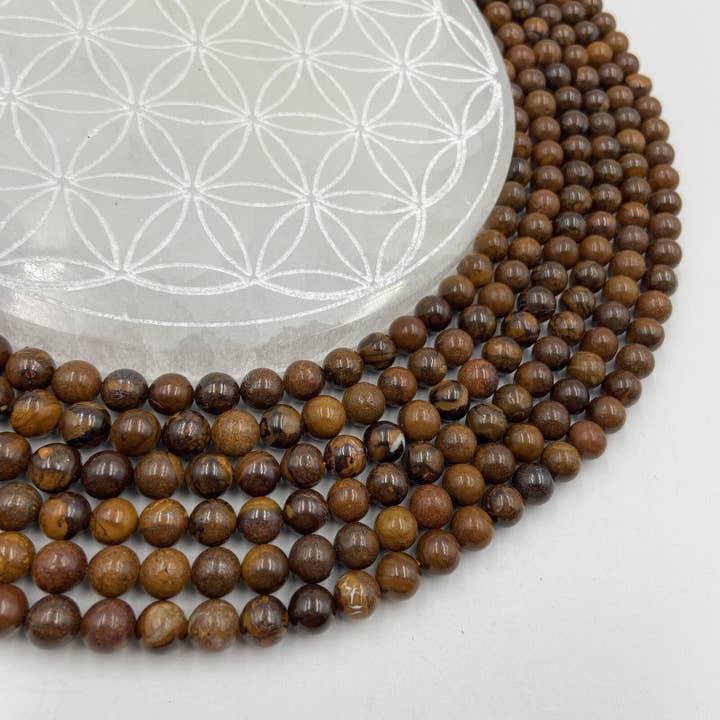 Bead strand - Boulder Opal (8 mm) for wholesale by Minéraux d'ailleurs