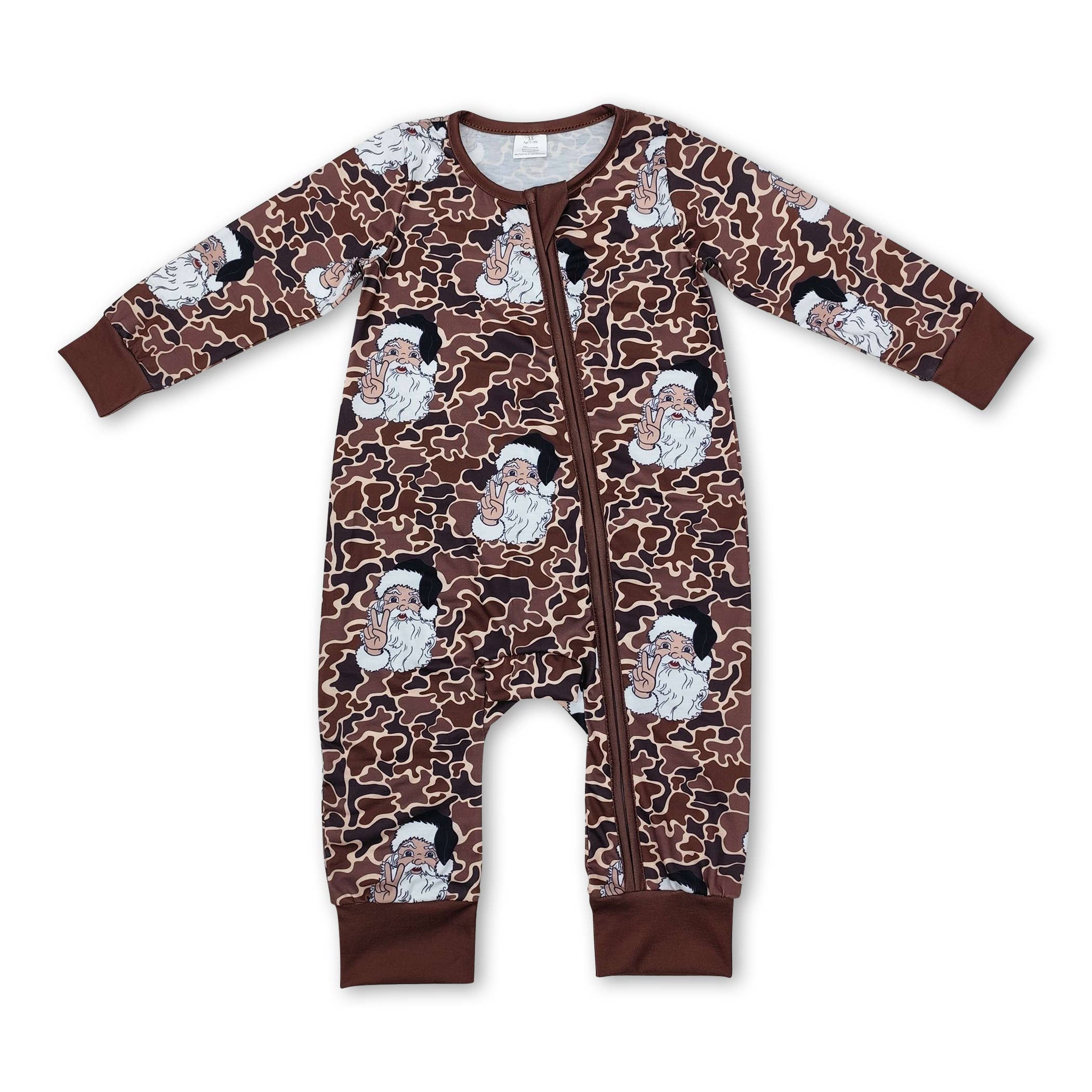 Yawoo Garments - Wholesale Sleepwear Set - Kids - Camo santa kids boys Christmas bamboo pajamas1