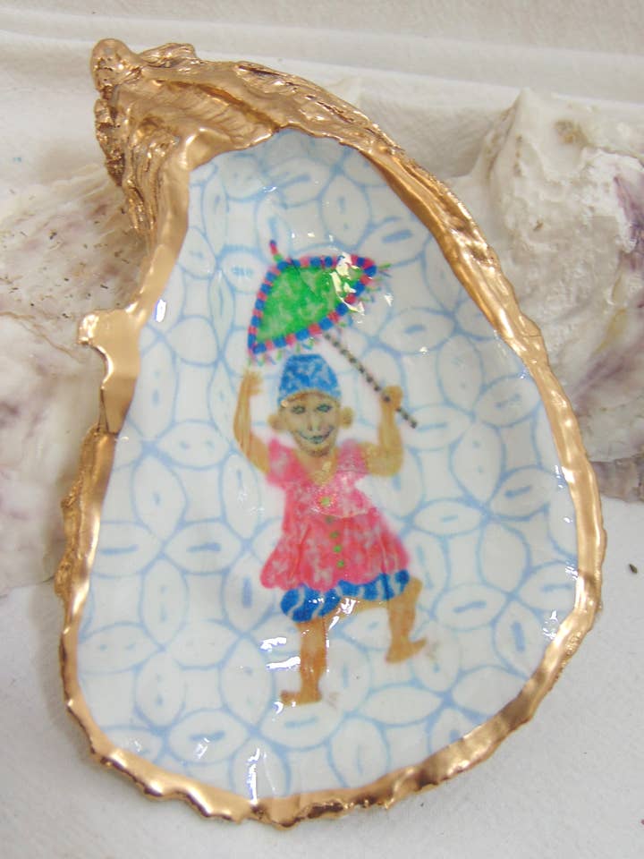 Designer Oyster Shell Sieradenkom Aquarel Milly Tony voor wholesale door Lowcountry Linens