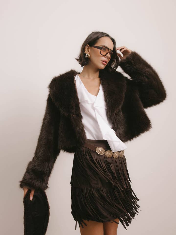 ADORA - Wholesale Jacket - Women's - Cropped faux fur jacket0