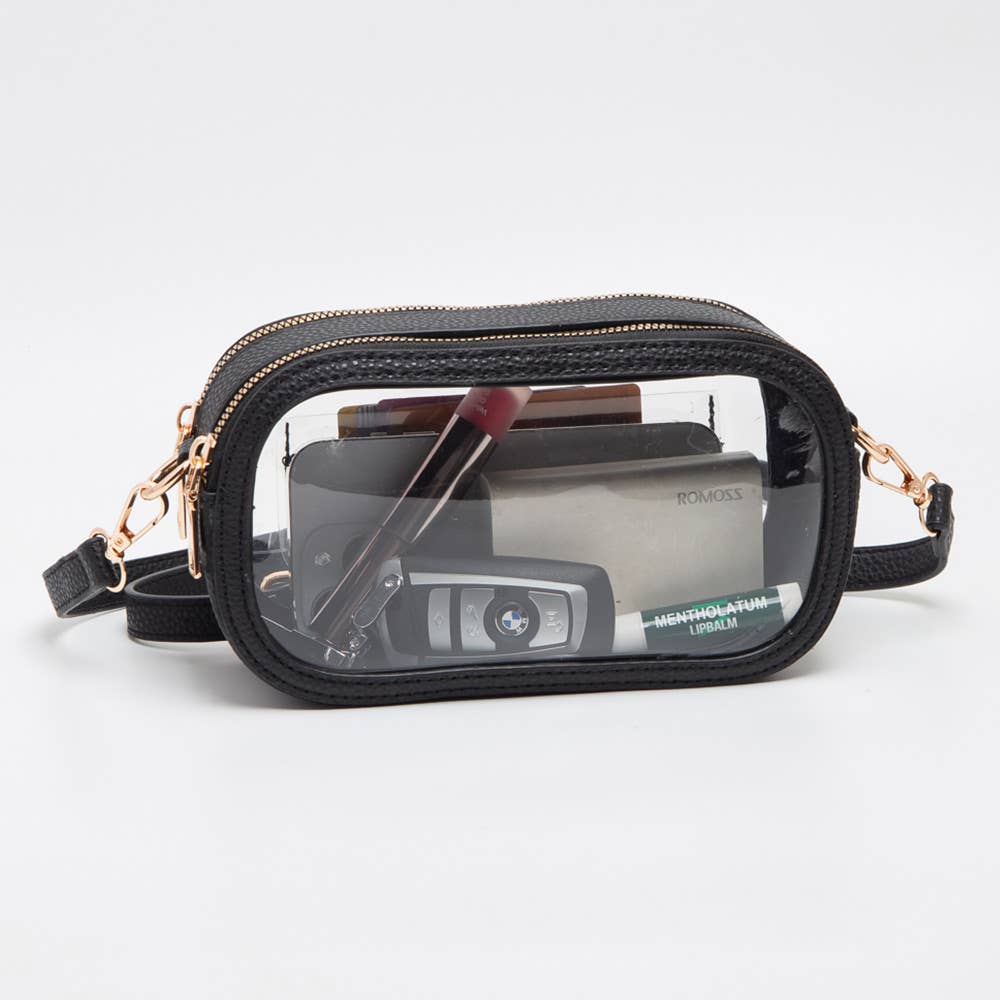 Sensibling Corp. - Wholesale Crossbody Bag - Women's - Solid Faux Leather Transparent Rectangle Crossbody Bag16