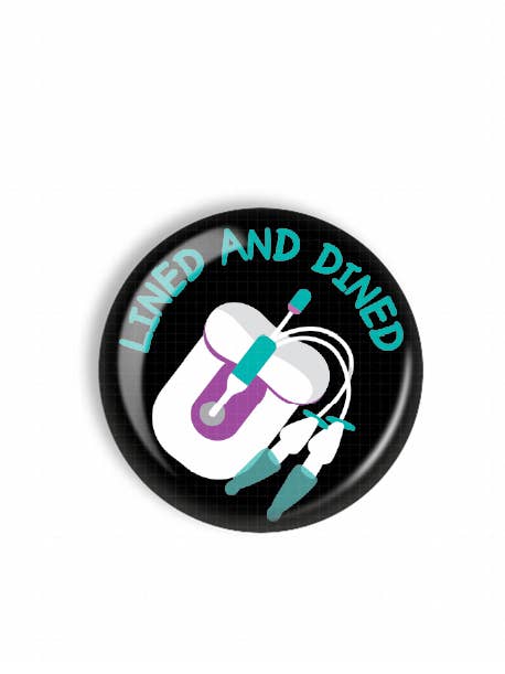 Badge Reel Topper: Lined and Dined for wholesale by Snarkynurses