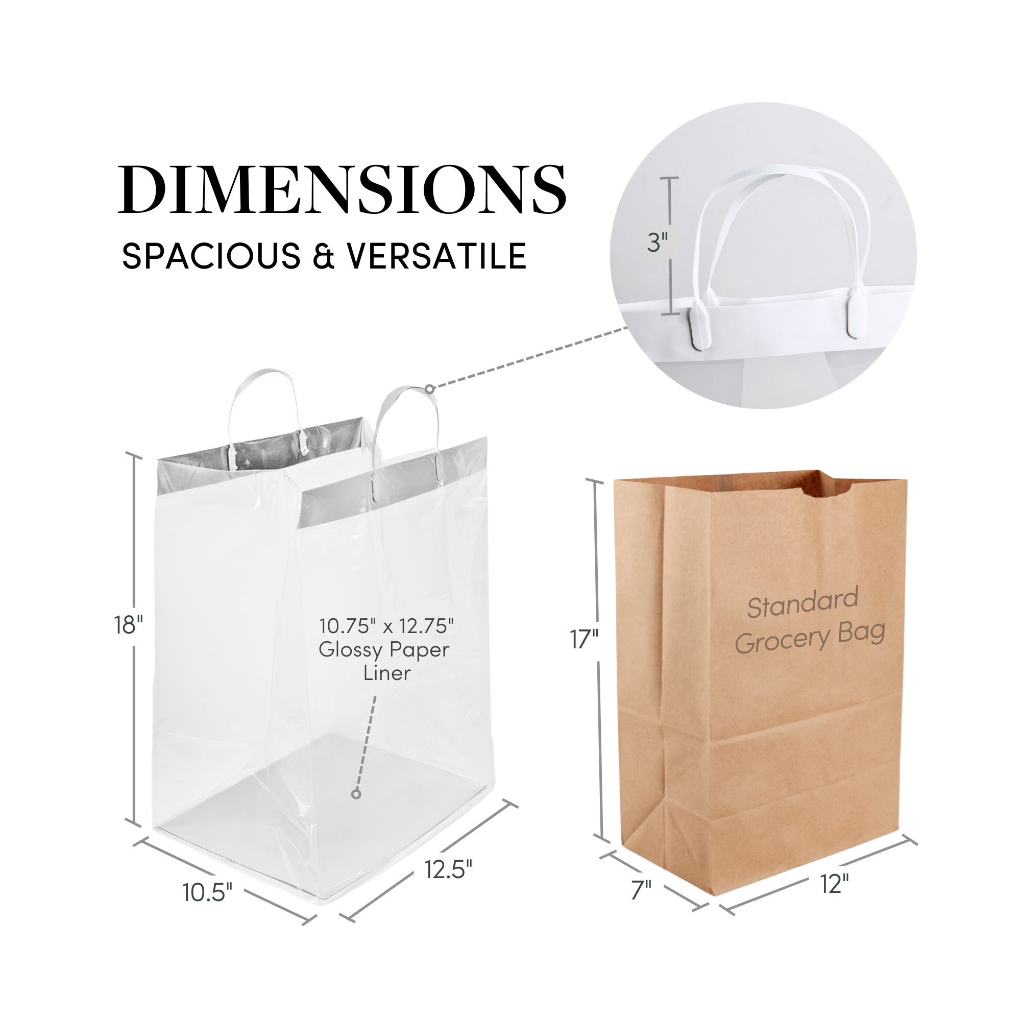 Jacobson - Wholesale Gift Bag - 100PK - Clear Plastic Carry Out Bags - Floral Supplies1