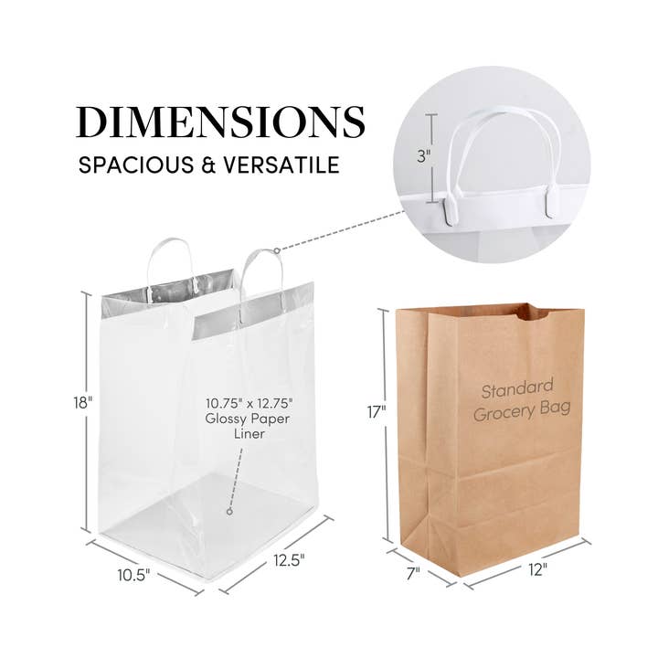 Jacobson - Wholesale Gift Bag - 100PK - Clear Plastic Carry Out Bags - Floral Supplies1