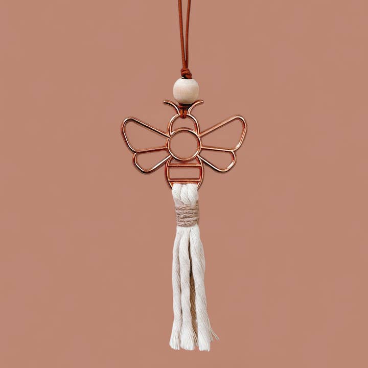 Offhand Fibers - Wholesale Car Freshener - Unisex - Bumblebee Boho Car Charm | Essential Oil Diffuser 0