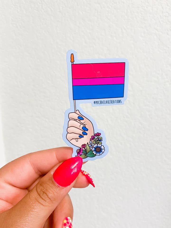 Bisexual Flag Sticker |Stickers for Hydroflask | Pride Stick for wholesale by Michaela K Creations