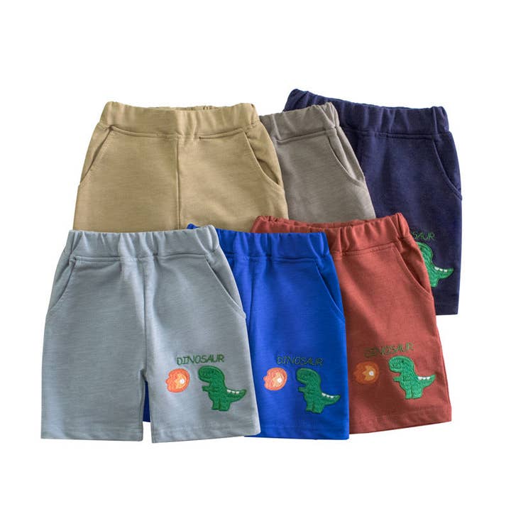 Short d'été en couleur unie à motif dinosaure pour la vente par MyKids-USA®