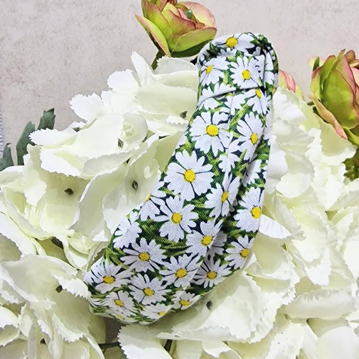 Hairband Ditsy Daisy Cotton Fabric Bespoke Top Knot Headband for wholesale by Bee my Oyster