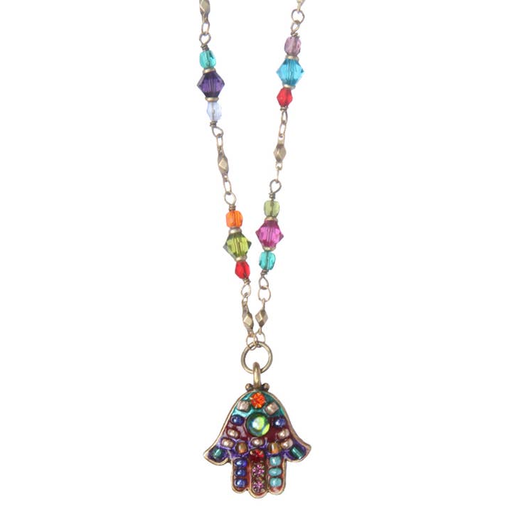 Collier Hamsa Multi Lumineux pour la vente par Michal Golan Jewelry
