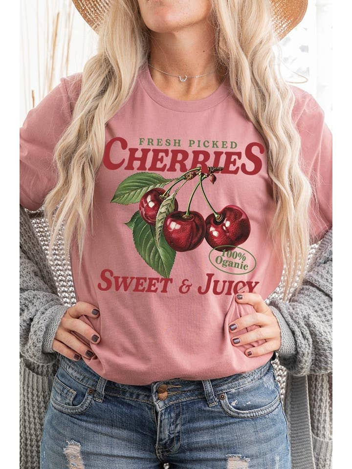 COLORBEAR - Wholesale T-Shirt (Graphic) - Women's - Fresh Picked Cherries Graphic Tee19