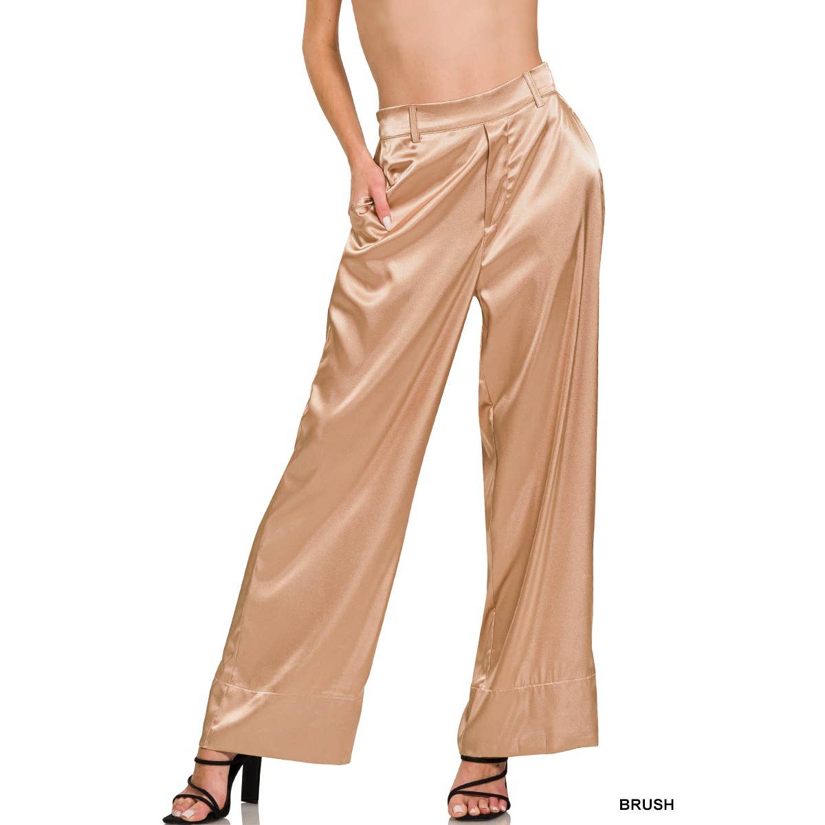 HiteJeans - Wholesale Pants - Women's - WIDE LEG SATIN PANTS5