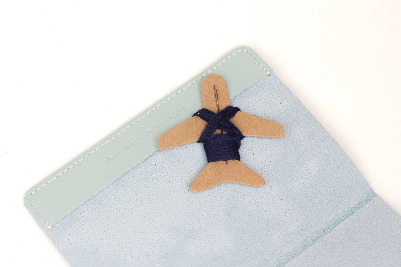 Chasing Threads – wholesale Passport case – women's – Stitch Where You've Been Passport Cover Kit - Mint Leather6