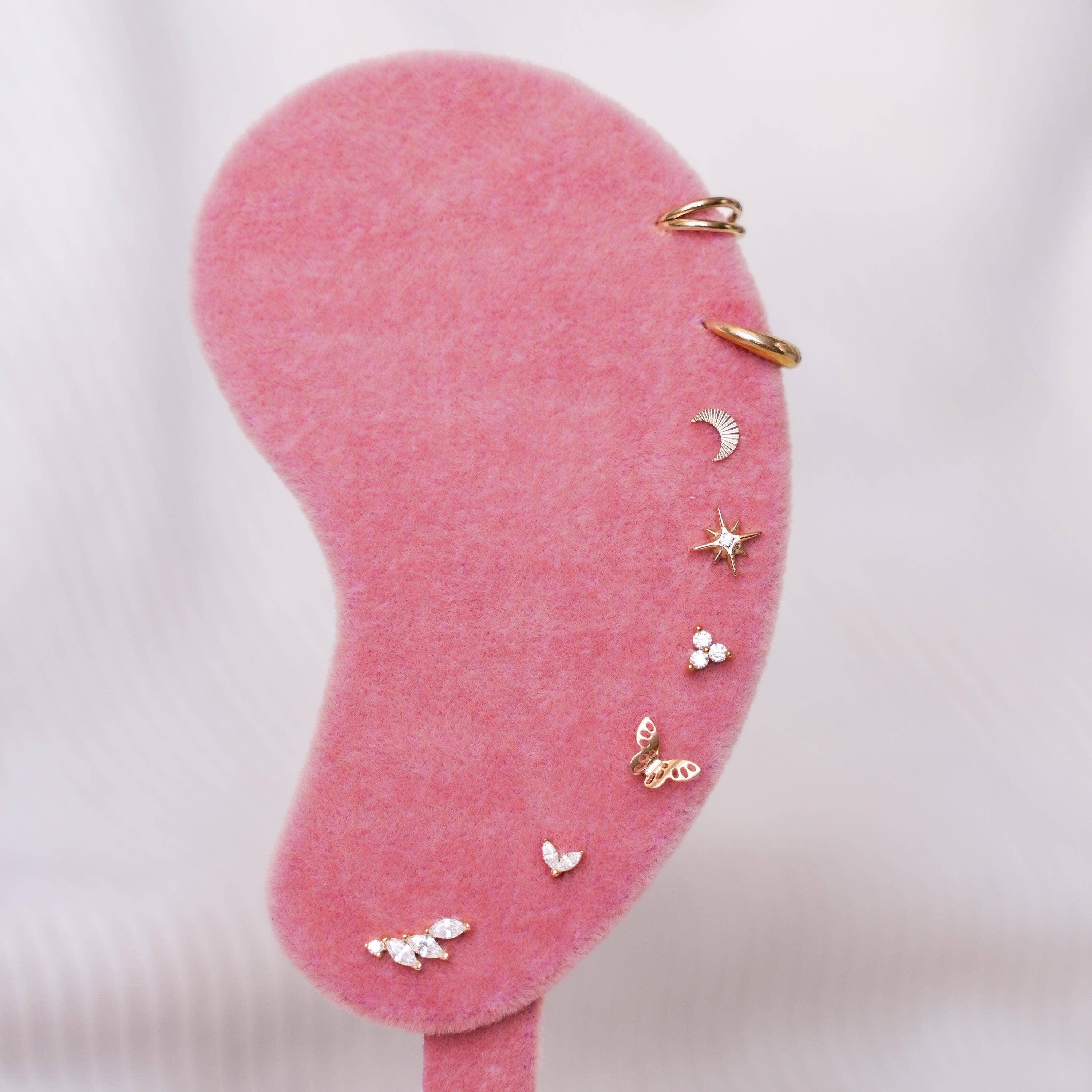 Victoire Collection - Wholesale Single Earring - Double ring piercing in stainless steel3