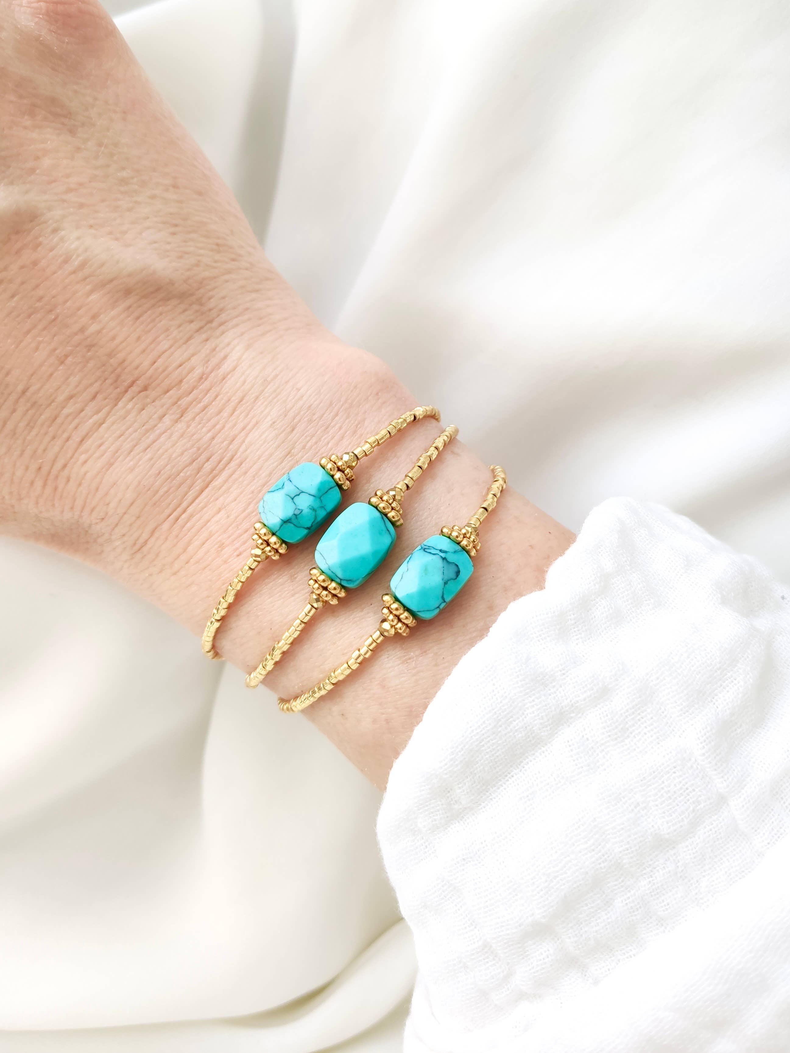 L'Atelier d'Artémis - Venta al por mayor Pulsera de cuentas - Pulsera OLYMPE con cuentas Miyuki chapadas en oro y piedras naturales13