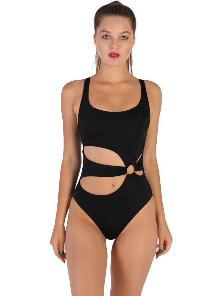 Maillot de bain Argisa avec anneau au milieu noir pour la vente par Argisa