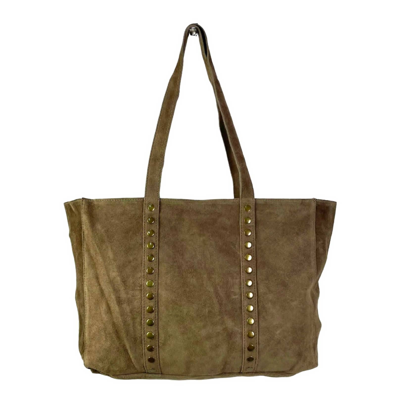 Chenson & Gorett – Engroshandel Tote bag - Dame – Stor shopper taske i ruskind med dekorative nitter18