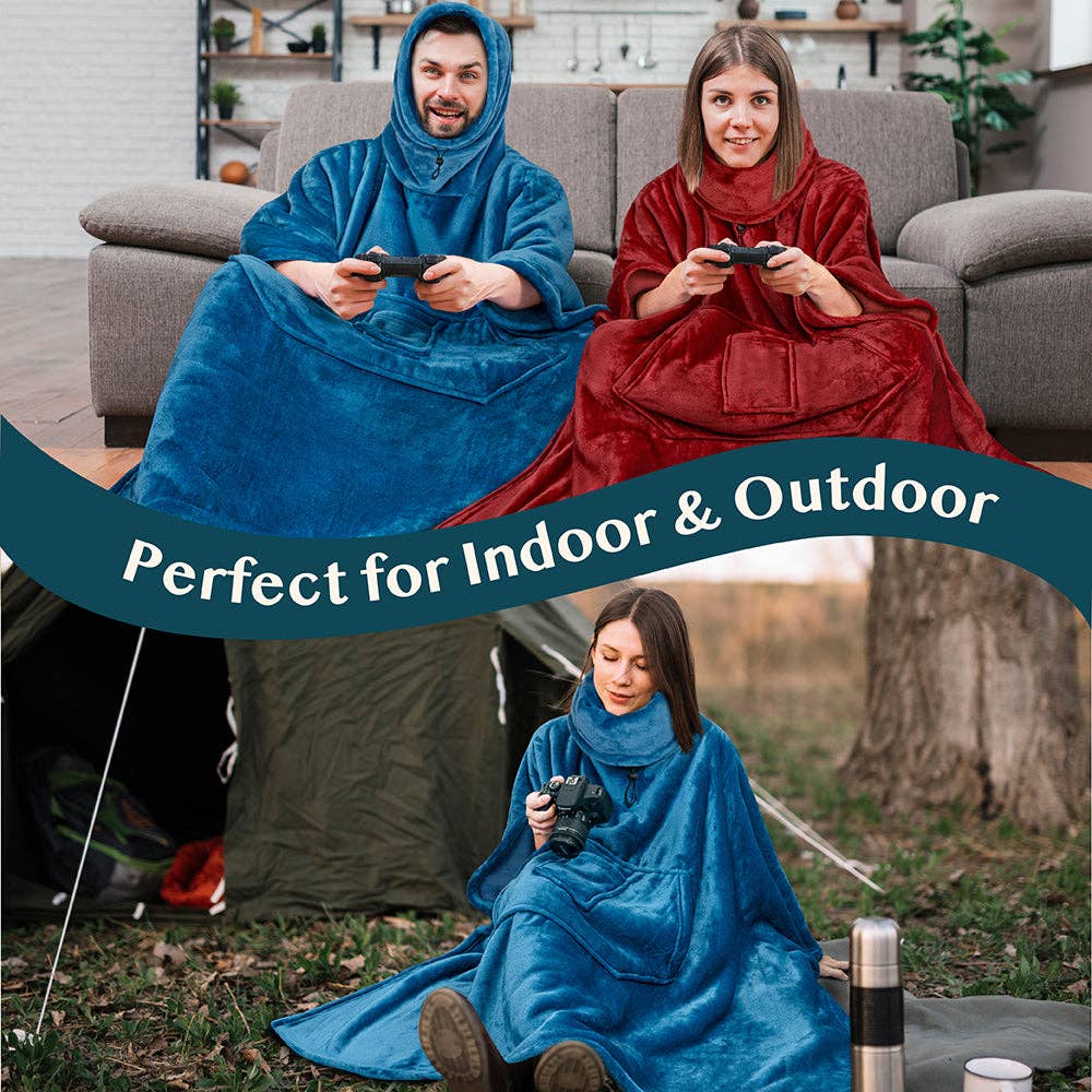 Pavilia - Wholesale Poncho - Women's - Neck Warmer Hooded Poncho Blanket17