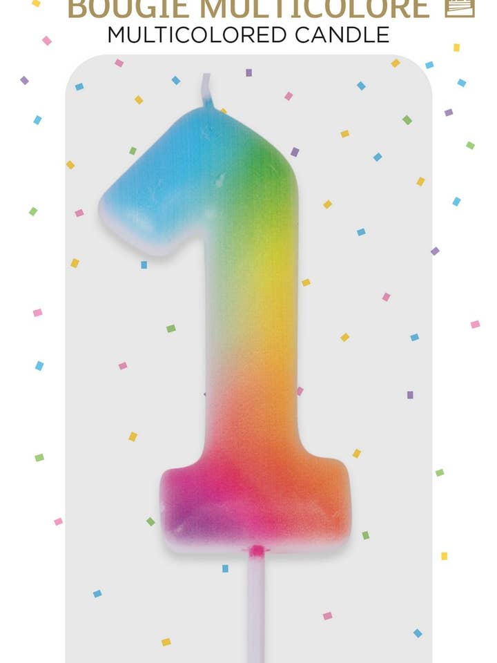 Multicolor Candle - Number 1 for wholesale by P'tit Clown