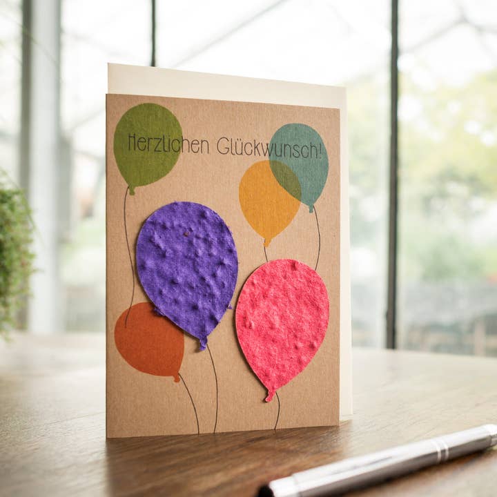 Hälsningskort - grattis ballonger för wholesale av TDJ Stadtgärtner GmbH