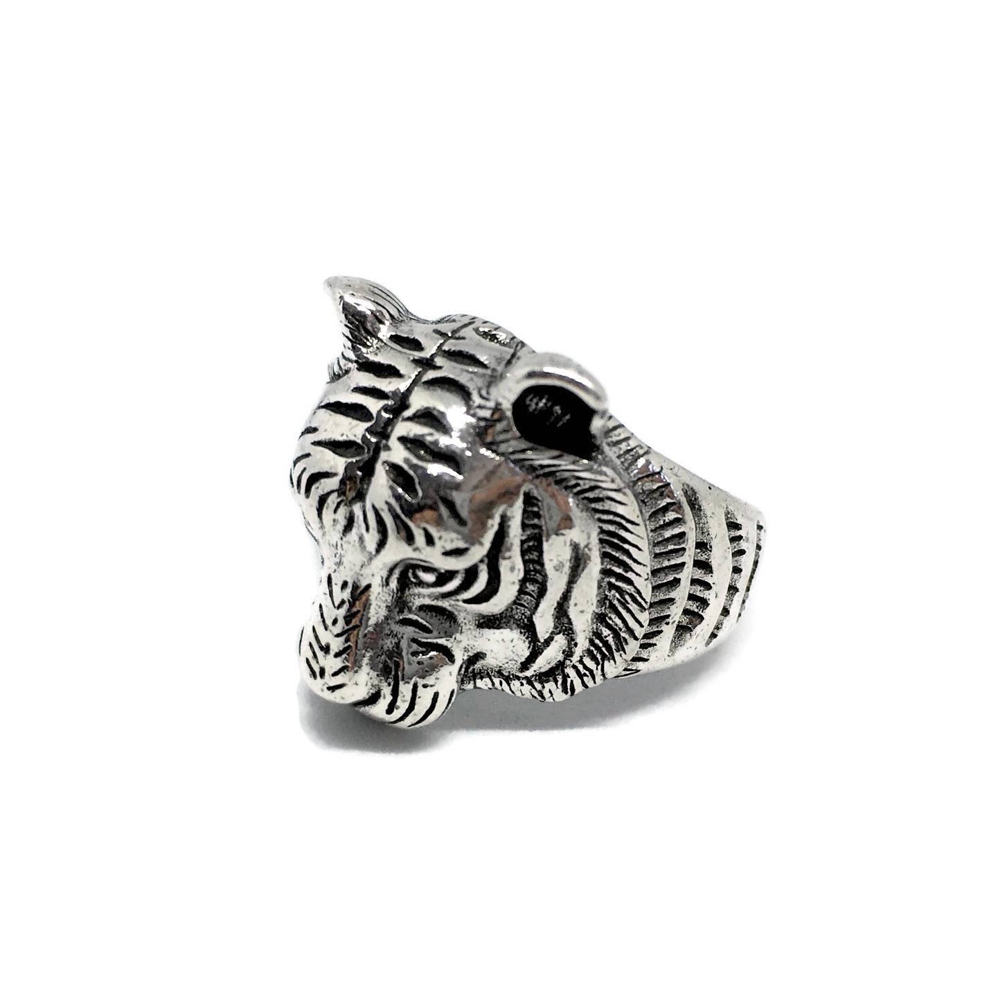Gifts From The Crypt – wholesale Signet ring – Tiger Face Ring | Jungle Big Cat Animal Statement Ernest2