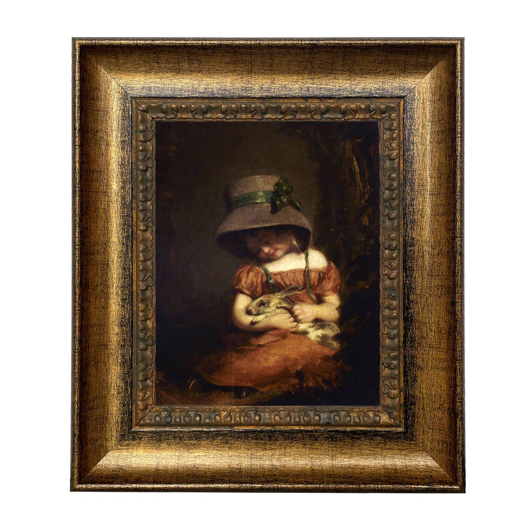 Madison Bay Co. - Historical Home Decor Reproductions - Vente Tableau/dessin - Fille avec lapin Impression de peinture vintage sur toile5