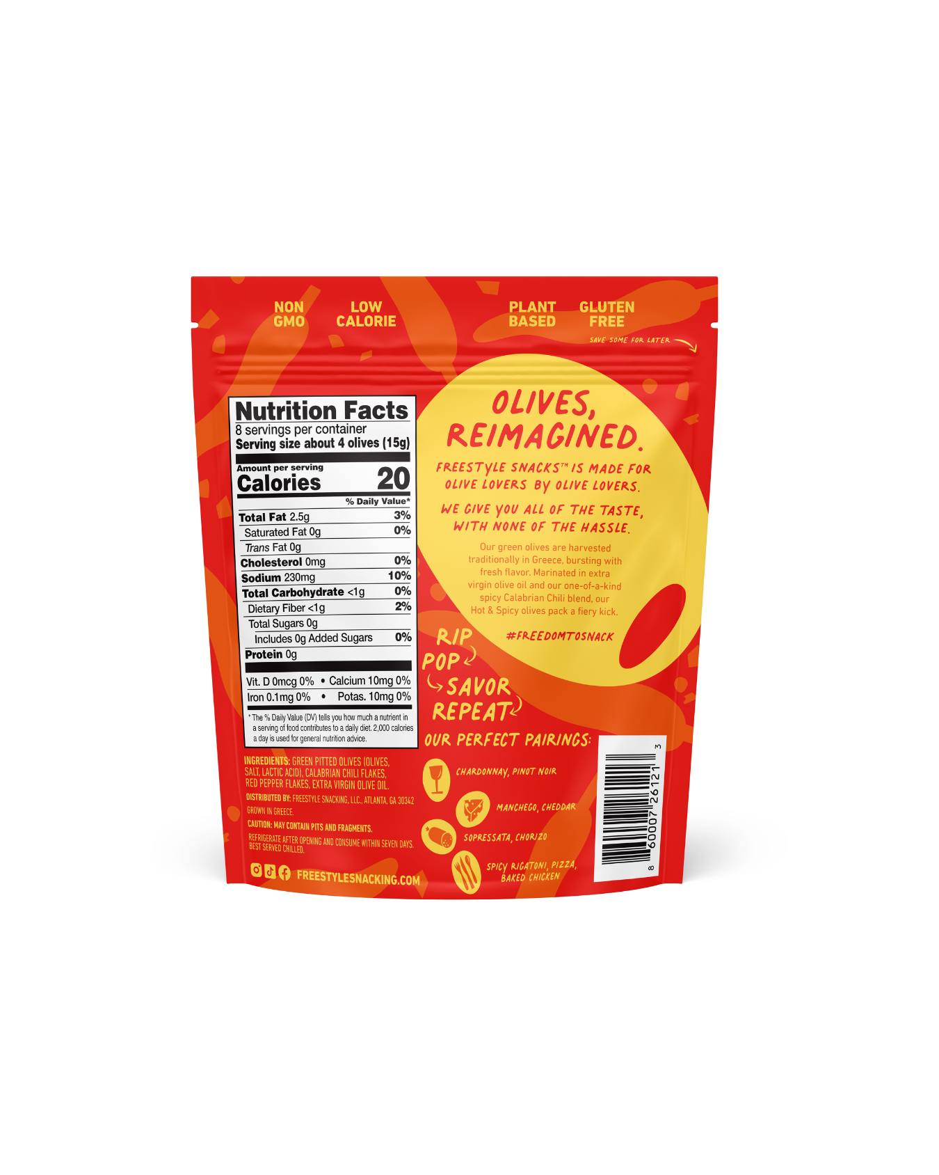 Freestyle Snacks - Vente Olives - Olives vertes - piquantes et épicées (paquet de 6)3