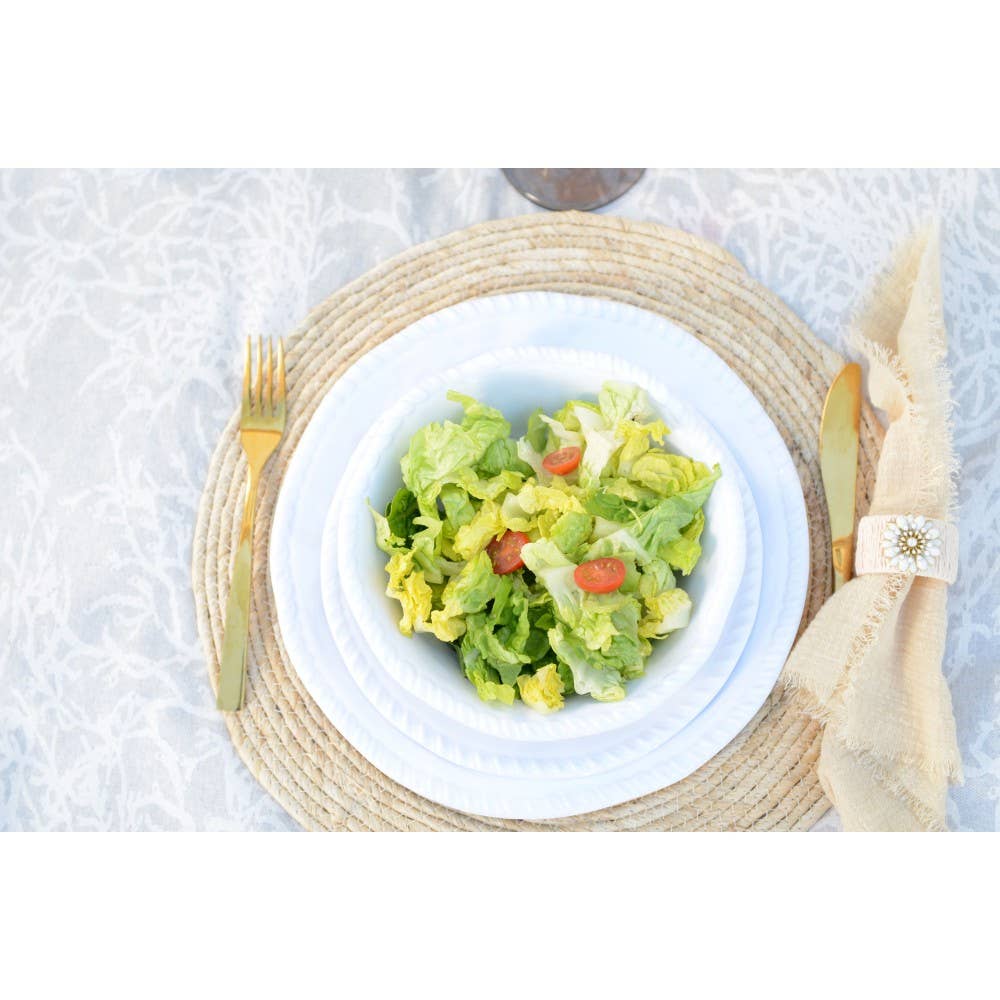 AULICA - Wholesale Dinner Plate - White melamine deep plate with rope edge 20x20x5.5cm1