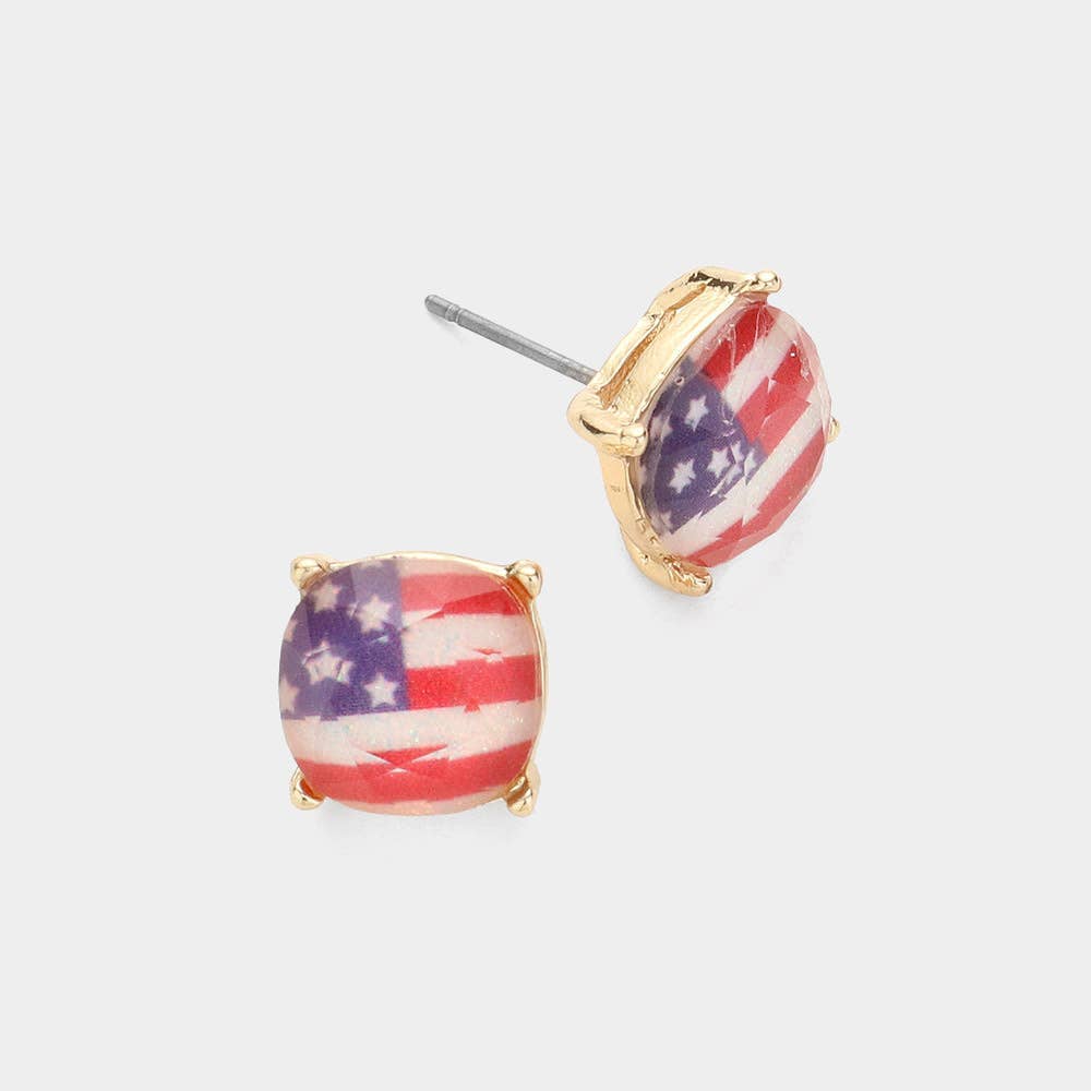 Sensibling Corp. - Venta al por mayor Pendientes de botón/aretes de poste - Pendientes con la bandera estadounidense de EE. UU.1