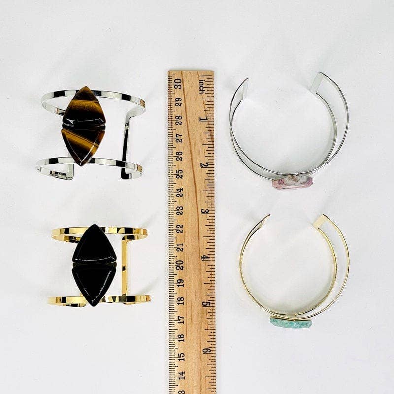 Rock Paradise - Wholesale Cuff Bracelet - Crystal Double Gemstone Triangle Cuff1