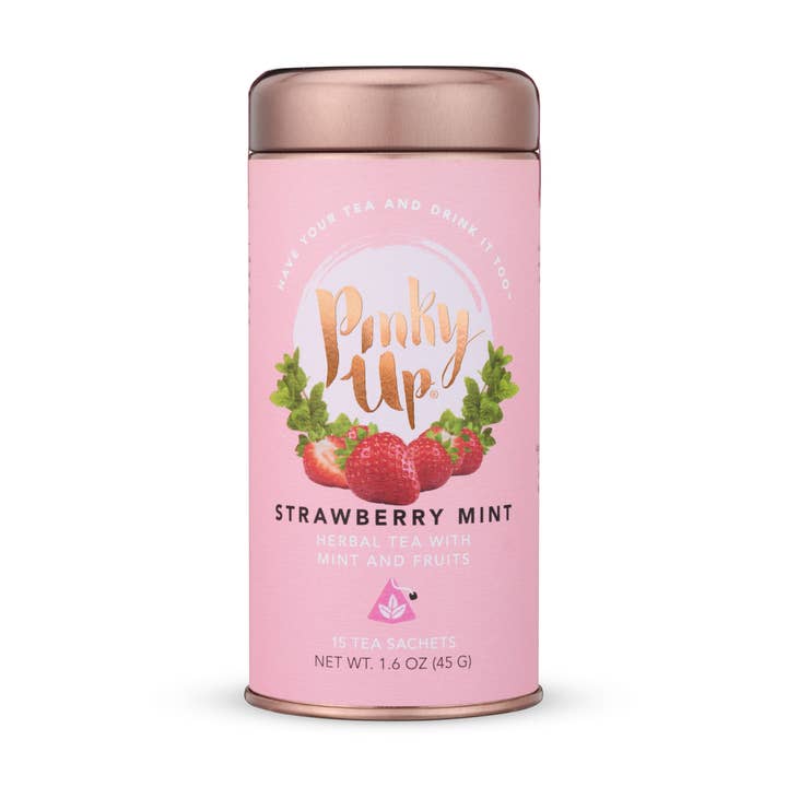 Pinky Up - Wholesale Tea Bags - Strawberry Mint Herbal Tea - 15 Sachets