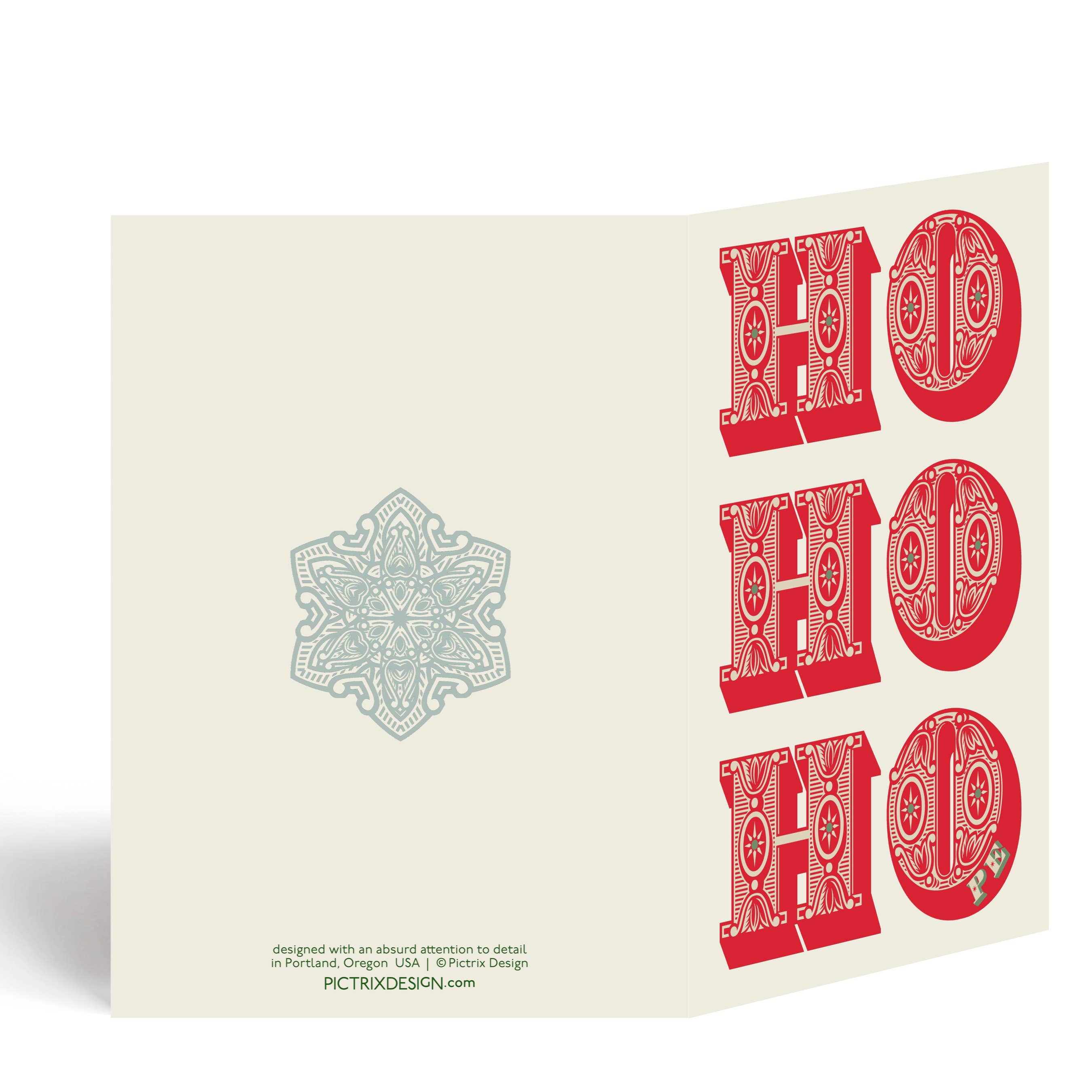 Pictrix Design - Vendita all'ingrosso Biglietti di auguri di buone feste - "HO HO SPERANZA" (rosso) Carta per le festività invernali formato A62