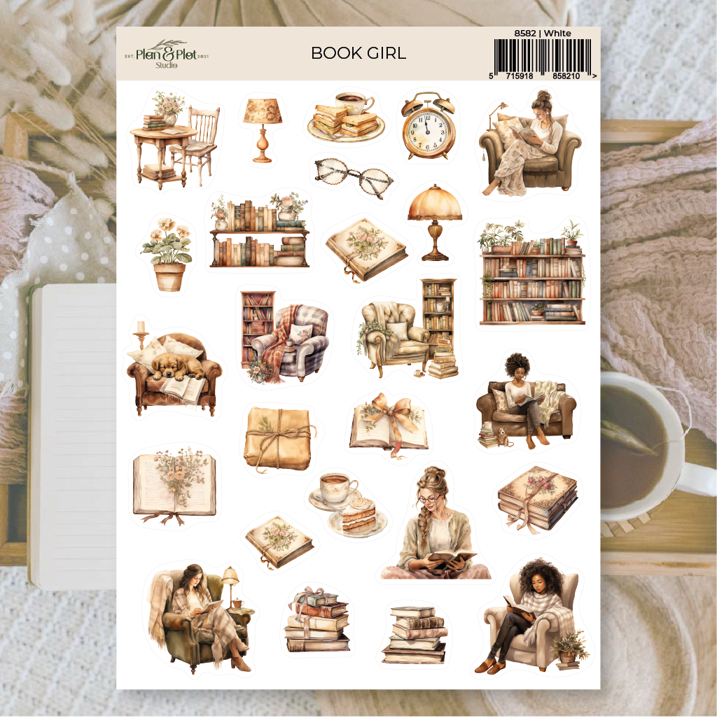 Plan & Plot Studio - Wholesale Sticker - Book Girl | Stickers0