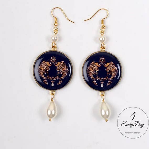 Earrings: Pisces zodiac sign for wholesale by 4everyday Handmade