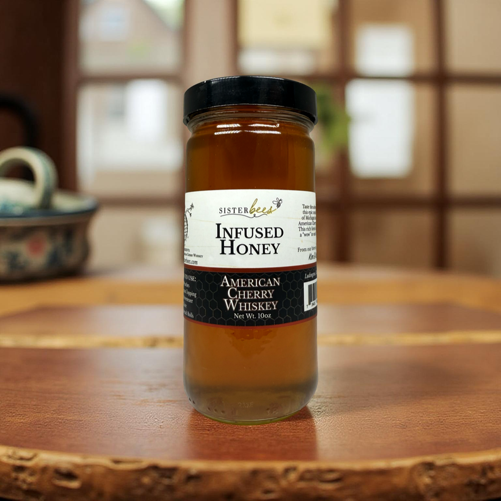 Sister Bees LLC - Wholesale Honey - American Cherry Whiskey- Infused Honey1
