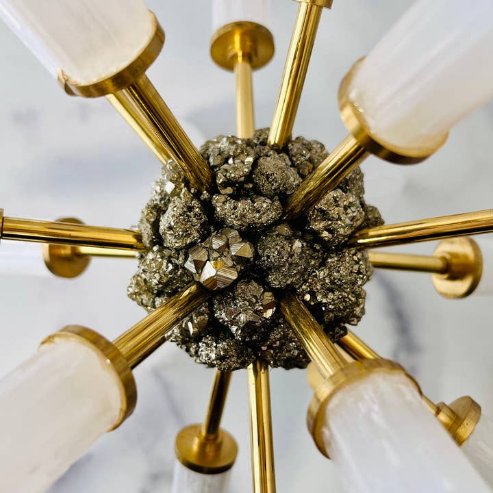 Rock Paradise - Wholesale Spiritual Stone/Crystal - Crystal Selenite and Pyrite Spike Globe3