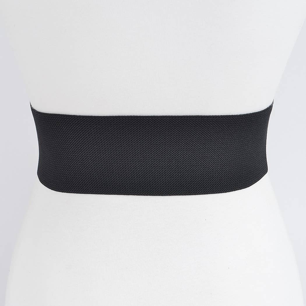 Black Gold Wide Multi Metal Plus Size Elastic Belt for wholesale on Faire3