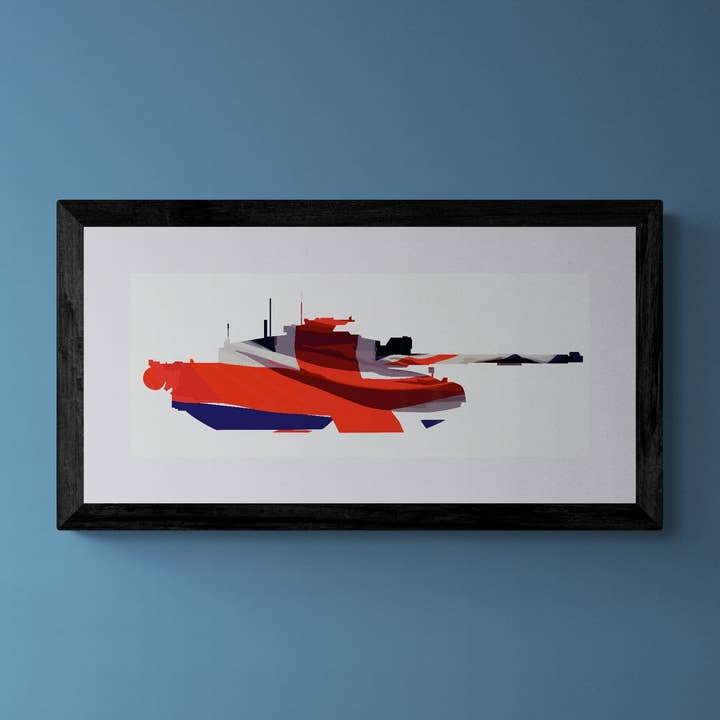 Challenger 2 Union Flag Print for wholesale by Gillian Jones Designs