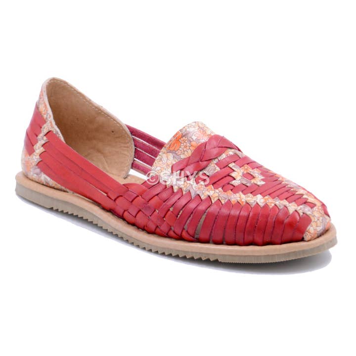 Sandália Pele Mexicana para Mulher Vermelho DES-002-21 por atacado de SHYS