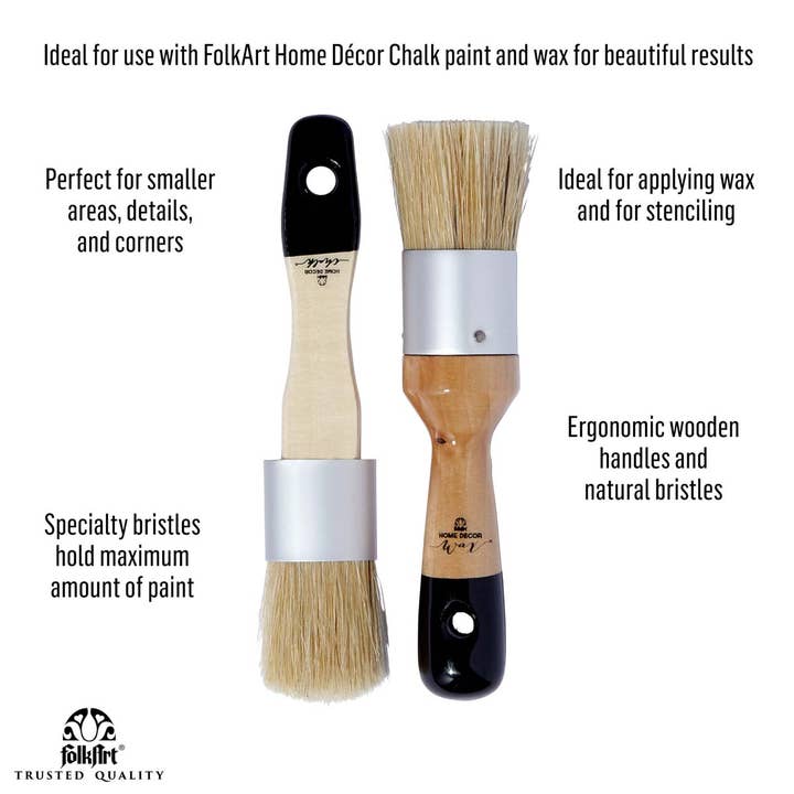 Plaid Crafts - Wholesale Paint/Wax Brush - FolkArt Home Décor Chalk & Wax Brush Set